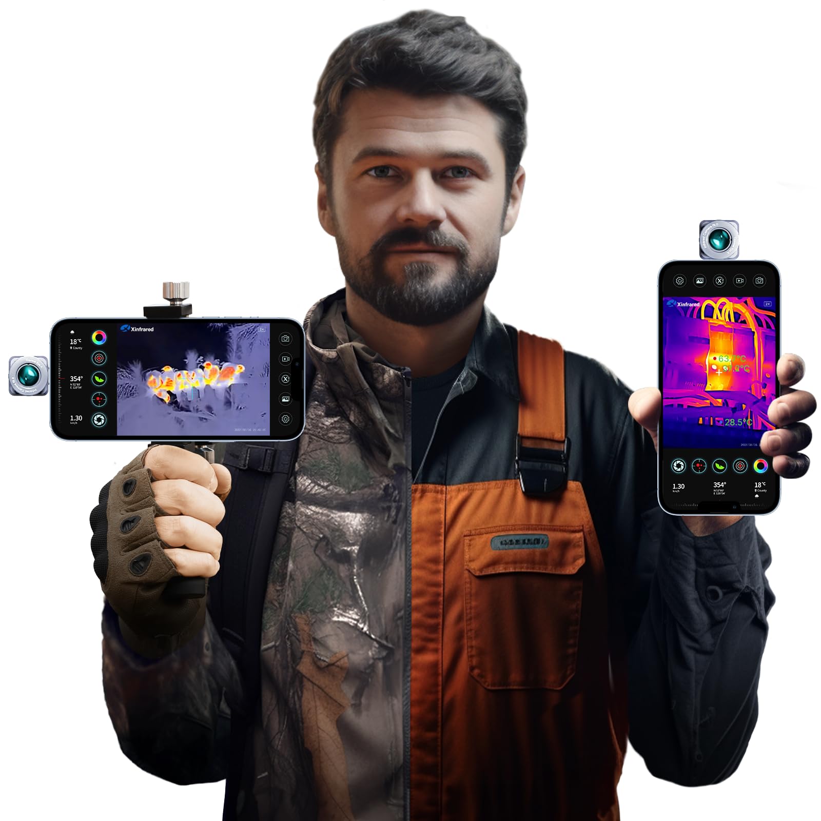 Xinfrared One Xh09 Thermal Night Vision Monocular For Android, Thermal Camera For Cell Phone With 50Hz, See 870M, 15X Zoom Therm